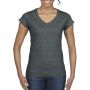 SOFTSTYLE(r) LADIES' V-NECK T-SHIRT, Dark Heather