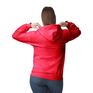 SOFTSTYLE (r) MIDWEIGHT FLEECE ADULT HOODIE, Red (Pullovers)