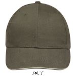 SOL'S BUFFALO - SIX PANEL CAP, Army/Beige, U (SO88100AR/BE-U)