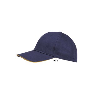 SOL'S BUFFALO - SIX PANEL CAP, French Navy/Neon Orange (Hats)