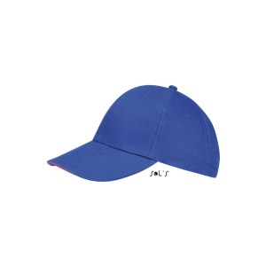 SOL'S BUFFALO - SIX PANEL CAP, Royal Blue/Neon Coral (Hats)