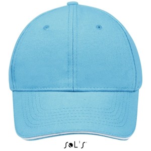 SOL'S BUFFALO - SIX PANEL CAP, Turquoise/White (Hats)