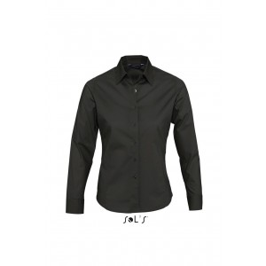 SOL'S EDEN - LONG SLEEVE STRETCH WOMEN'S SHIRT, Black (shirt)