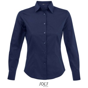 SOL'S EDEN - LONG SLEEVE STRETCH WOMEN'S SHIRT, Dark Blue (shirt)