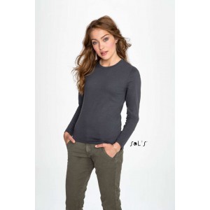 SOL'S IMPERIAL LSL WOMEN - LONG-SLEEVE T-SHIRT, Charcoal Melange (Long-sleeved shirt)