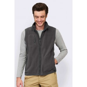 SOL'S NORWAY - UNISEX SLEEVELESS FLEECE CARDIGAN, Charcoal Grey (Vests)