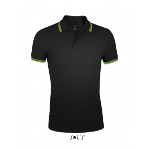 SOL'S PASADENA MEN - POLO SHIRT, Black/Lime (Polo shirt, 90-100% cotton)