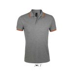 SOL'S PASADENA MEN - POLO SHIRT, Grey Melange/Orange <font size=1>[ENG]</font> (SO00577GM/OR)