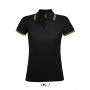 SOL'S PASADENA WOMEN - POLO SHIRT, Black/Lime