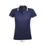 SOL'S PASADENA WOMEN - POLO SHIRT, French Navy/Neon Orange