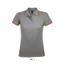 SOL'S PASADENA WOMEN - POLO SHIRT, Grey Melange/Orange