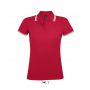 SOL'S PASADENA WOMEN - POLO SHIRT, Red/White