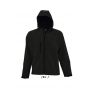 SOL'S REPLAY MEN - HOODED SOFTSHELL, Black