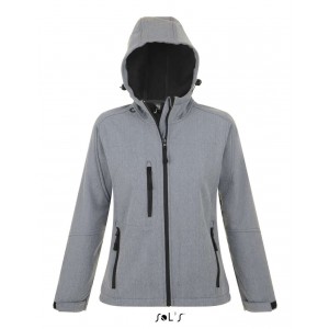 SOL'S REPLAY WOMEN - HOODED SOFTSHELL, Grey Melange (Jackets)