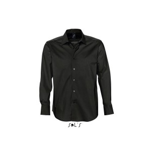 SOL'S BRIGHTON - LONG SLEEVE STRETCH MEN'S SHIRT, Black <font size=1>[ENG]</font>