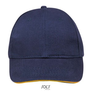 SOL'S BUFFALO - SIX PANEL CAP, French Navy/Neon Orange, U <font size=1>[ENG]</font>