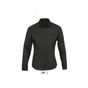 SOL'S EDEN - LONG SLEEVE STRETCH WOMEN'S SHIRT, Black <font size=1>[ENG]</font>
