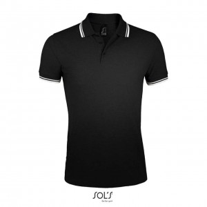 SOL'S PASADENA MEN - POLO SHIRT, Black/White <font size=1>[ENG]</font>
