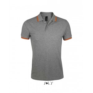 SOL'S PASADENA MEN - POLO SHIRT, Grey Melange/Orange <font size=1>[ENG]</font>