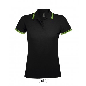 SOL'S PASADENA WOMEN - POLO SHIRT, Black/Lime <font size=1>[ENG]</font>