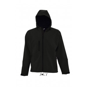 SOL'S REPLAY MEN - HOODED SOFTSHELL, Black <font size=1>[ENG]</font>
