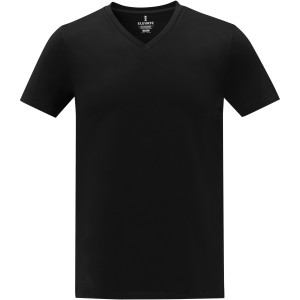 Somoto short sleeve men?s V-neck t-shirt, Solid black (T-shirt, 90-100% cotton)