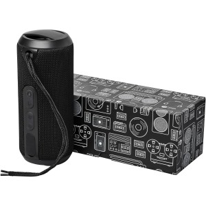 Rugged fabric waterproof Bluetooth(r) speaker, solid black (Speakers, radios)