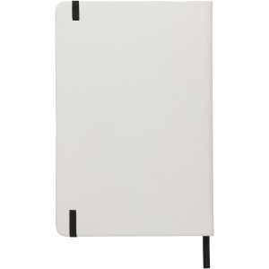 Spectrum A5 white notebook with coloured strap, White, solid black (Notebooks)