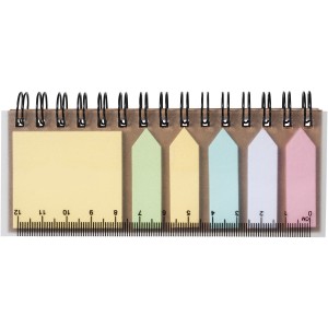 Spinner spiral notebook with coloured sticky notes, Natural (Sticky notes)