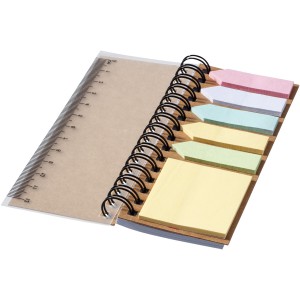 Spinner spiral notebook with coloured sticky notes, Natural (Sticky notes)