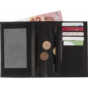 Split leather wallet Menna, black (Wallets)