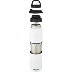 MultiBev vacuum insulated stainless steel 500 ml bottle and 350 ml cup, White (Sport bottles)