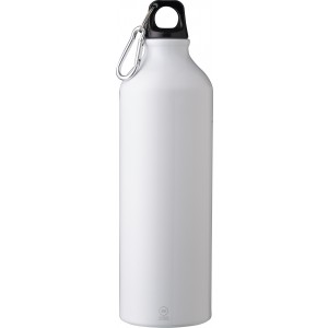 Recycled aluminium bottle (750 ml) Makenna, white (Sport bottles)
