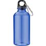 RPET bottle with carabineer hook, 400ml Nancy, cobalt blue