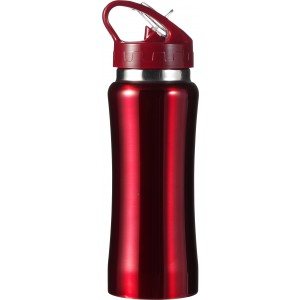 Stainless steel bottle Serena, red (Sport bottles)
