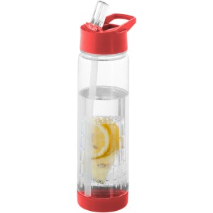Tutti frutti bottle with infuser, Transparent,Red (Sport bottles)