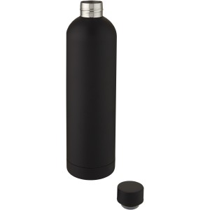 Spring 1 L copper vacuum insulated bottle, Solid black (Water bottles)