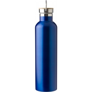 Stainless steel double walled bottle Damien, blue (Water bottles)