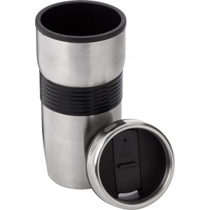 Stainless steel double walled flask Benito, black (Glasses)