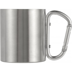 Stainless steel double walled mug Nella, silver (Mugs)