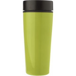 Stainless steel double walled travel mug Elisa, lime (Glasses)