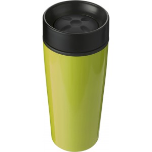 Stainless steel double walled travel mug Elisa, lime (Glasses)