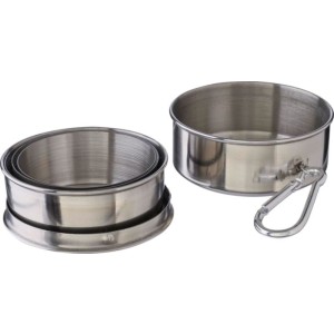 Stainless steel foldable cup Annette, silver (Glas)