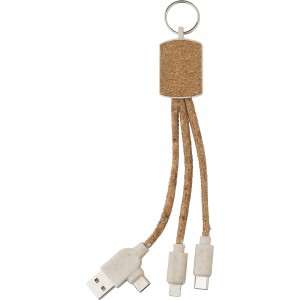 Stainless steel keychain Landry, brown (Eletronics cables, adapters)