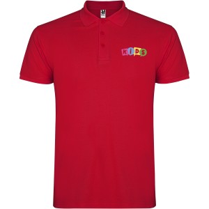 Star short sleeve kids polo, Red (Polo short, mixed fiber, synthetic)