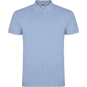 Star short sleeve kids polo, Sky blue (Polo short, mixed fiber, synthetic)