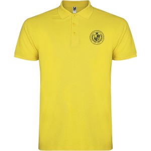 Star short sleeve kids polo, Yellow (Polo short, mixed fiber, synthetic)