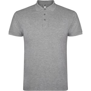 Star short sleeve men's polo, Marl Grey (Polo short, mixed fiber, synthetic)