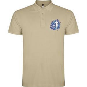 Star short sleeve men's polo, Sand (Polo short, mixed fiber, synthetic)