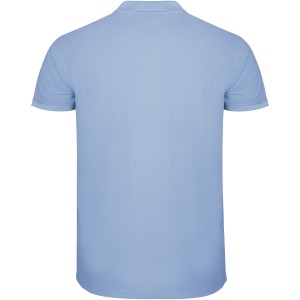 Star short sleeve men's polo, Sky blue (Polo short, mixed fiber, synthetic)